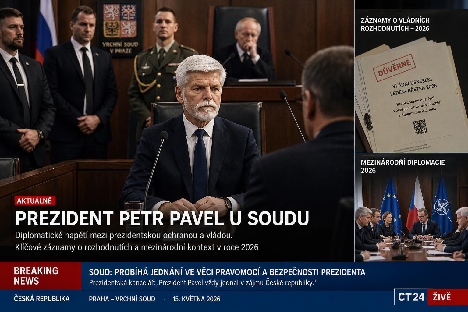 český prezident se obrací na ústavní soud poté, co byla zamítnuta delegace nato, řešící důležité otázky národní bezpečnosti a zahraniční politiky.
