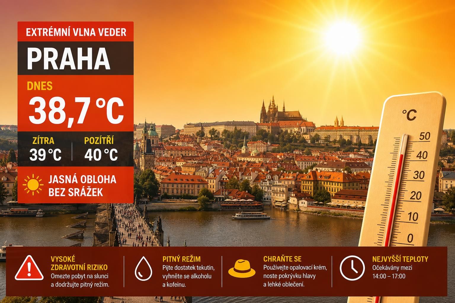 varování před extrémní vlnou veder v česku. připravte se a chraňte se před vysokými teplotami.
