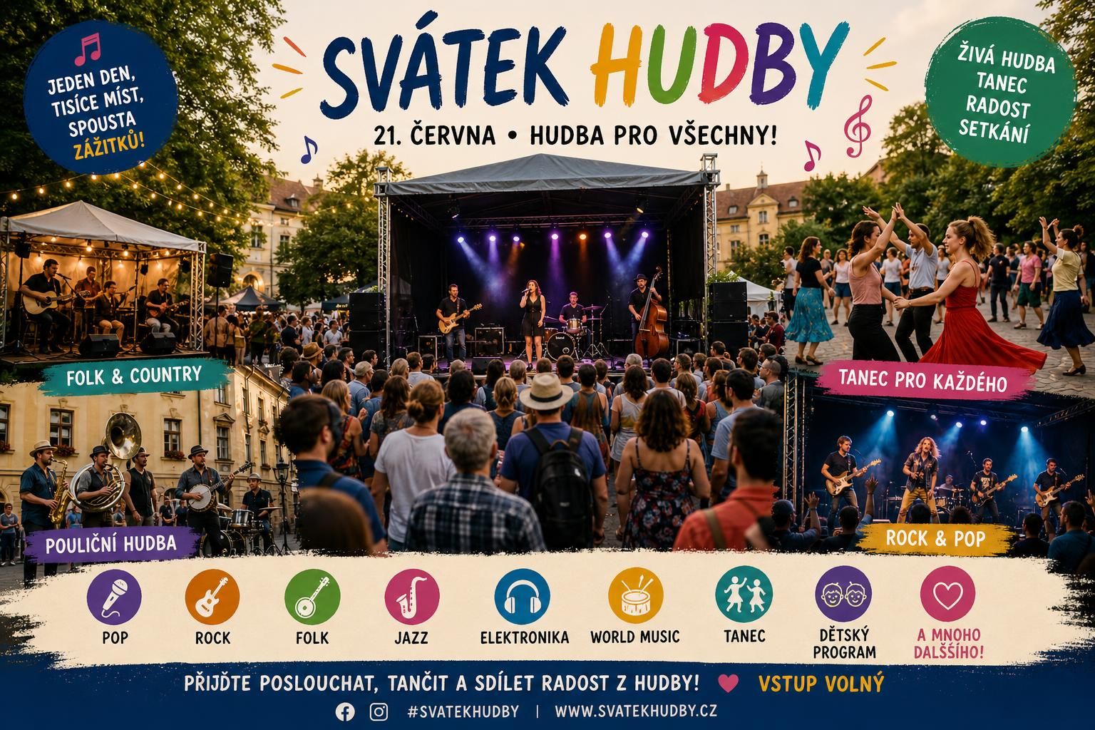 připojte se k oslavě hudby, kde slavíme rytmy a melodie, které spojují lidi všech generací a kultur.