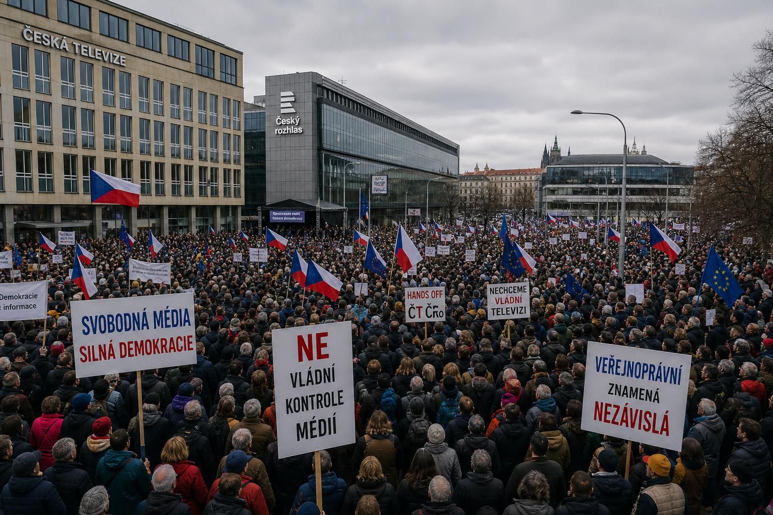tisíce čechů protestují proti vládnímu plánu na zásadní změnu financování, vyjadřujíce svůj nesouhlas a obavy o budoucnost ekonomiky.