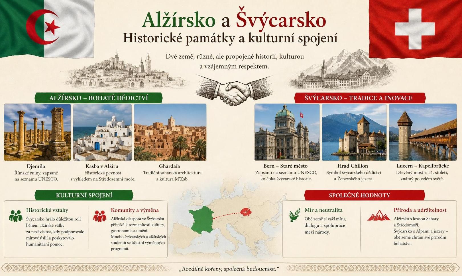 objevte jedinečné spojení alžírska a švýcarska, které propojuje odlišné kultury, tradice a přírodní krásy v jedinečném kontrastu.