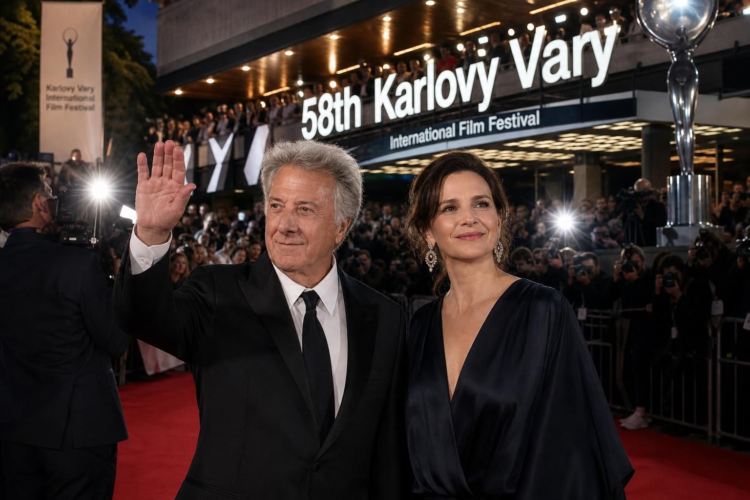 český filmový festival v karlových varech slaví herecké legendy dustina hoffmana a juliette binoche, představuje jejich nejvýznamnější filmy a připomíná jejich přínos kinematografii.