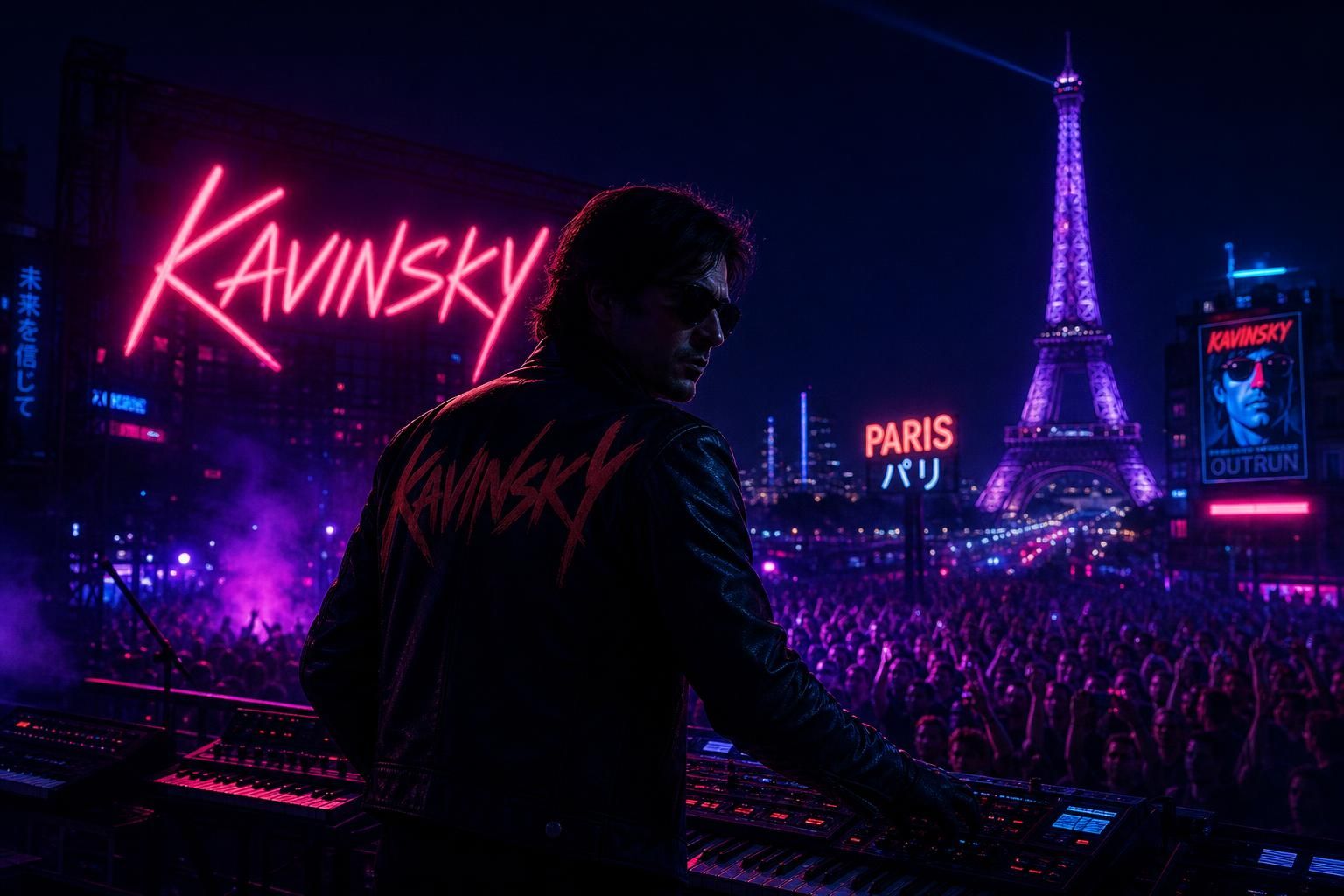 objevte kavinskyho, ikonu synthwave a mistra noční elektronické hudby, který přináší unikátní zvukové zážitky a retro futuristickou atmosféru.