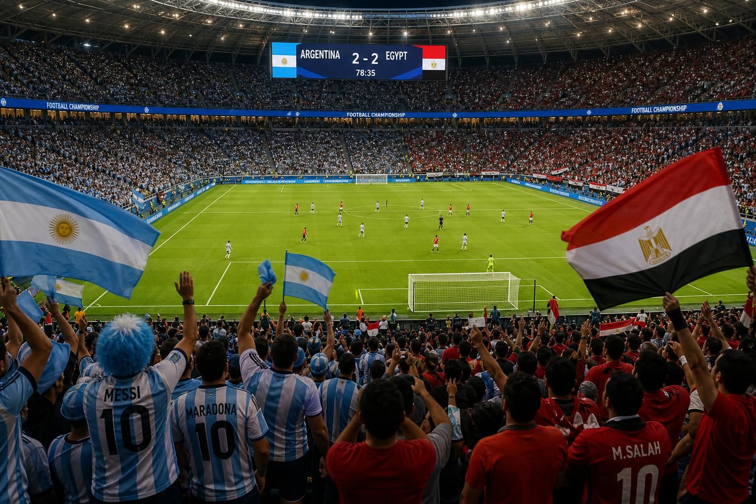 sledujte napínavý fotbalový duel mezi argentinou a egyptem na šampionátu, kde se rozhoduje o osudu zápasu plného emocí a skvělých momentů.