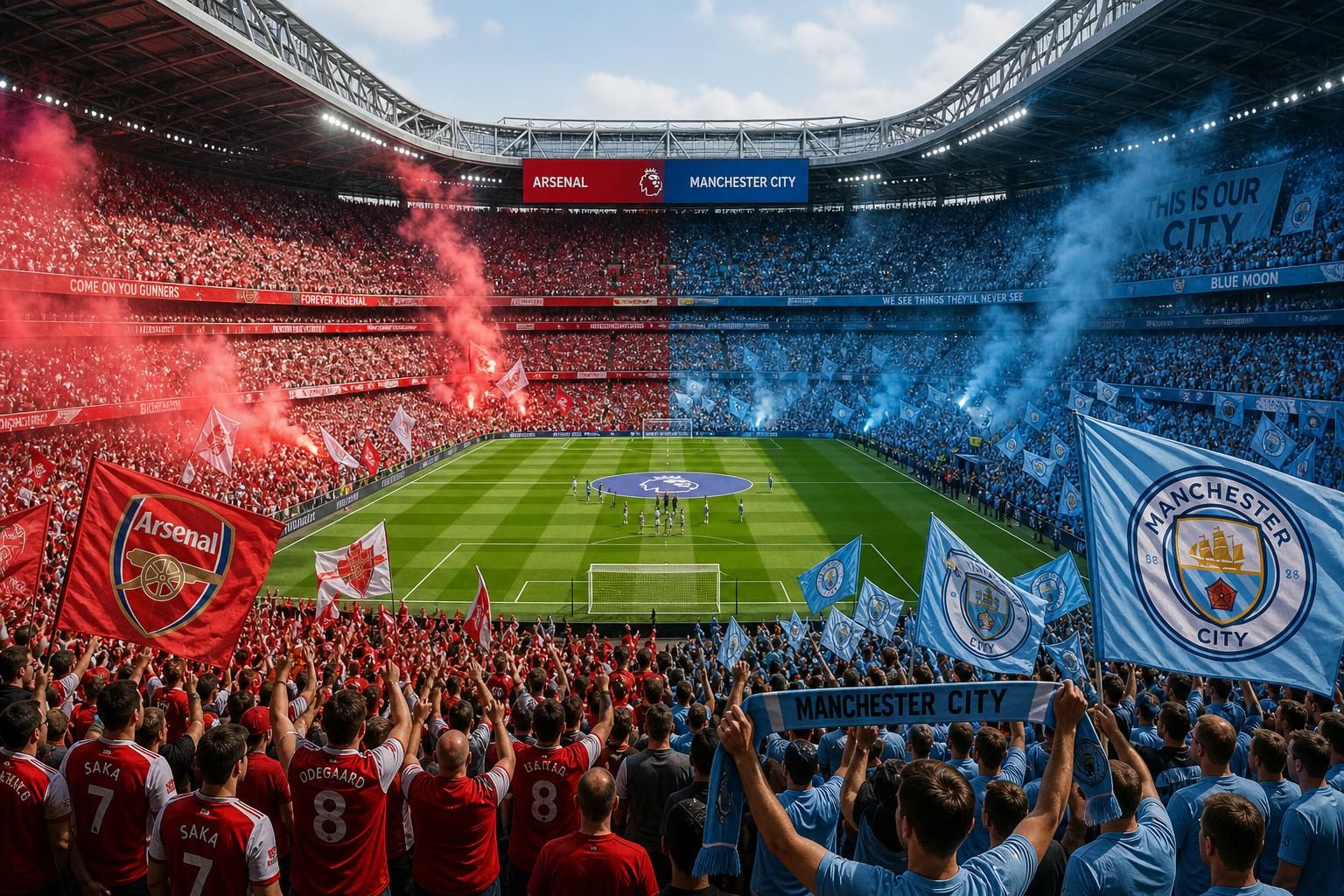 epický souboj gigantů: arsenal vs manchester city – sledujte napínavý fotbalový zápas mezi dvěma nejlepšími týmy premier league.