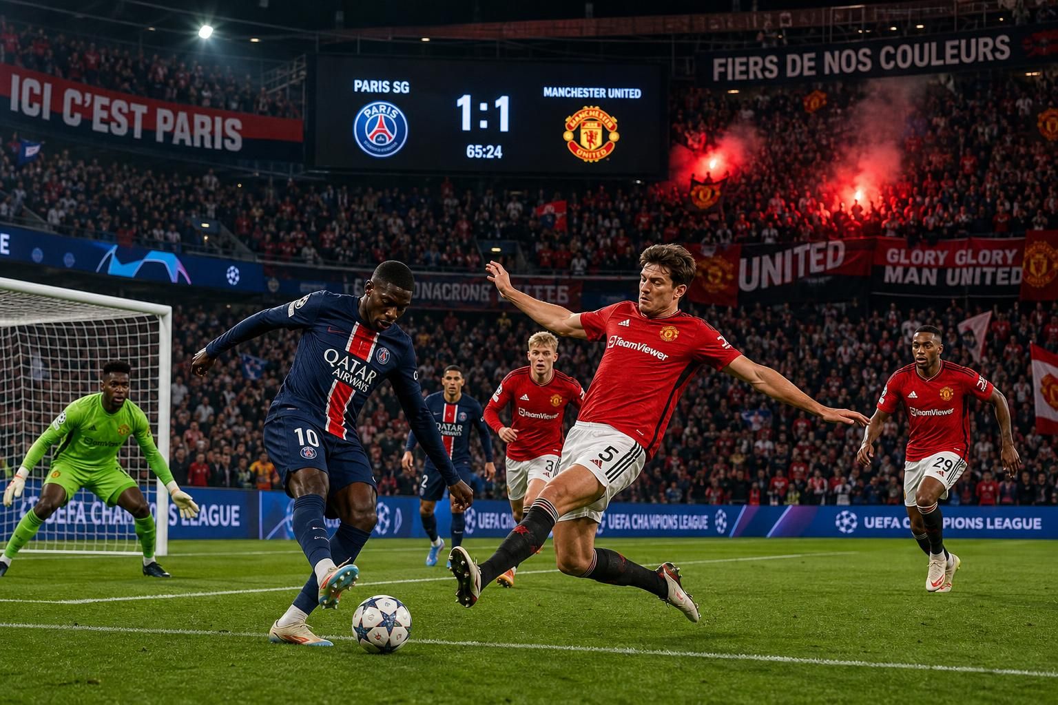 souboj gigantů: paris sg versus manchester united - napínavý fotbalový zápas mezi dvěma evropskými giganti.