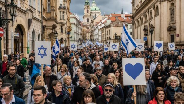 Stovky lidí pochodují v Praze proti antisemitismu – Jewish Ledger | Southern New England