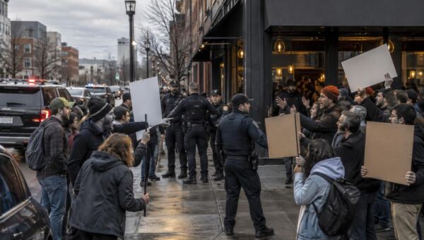 Policii přivolali ke střetu demonstrantů před podnikem The Sports Bra