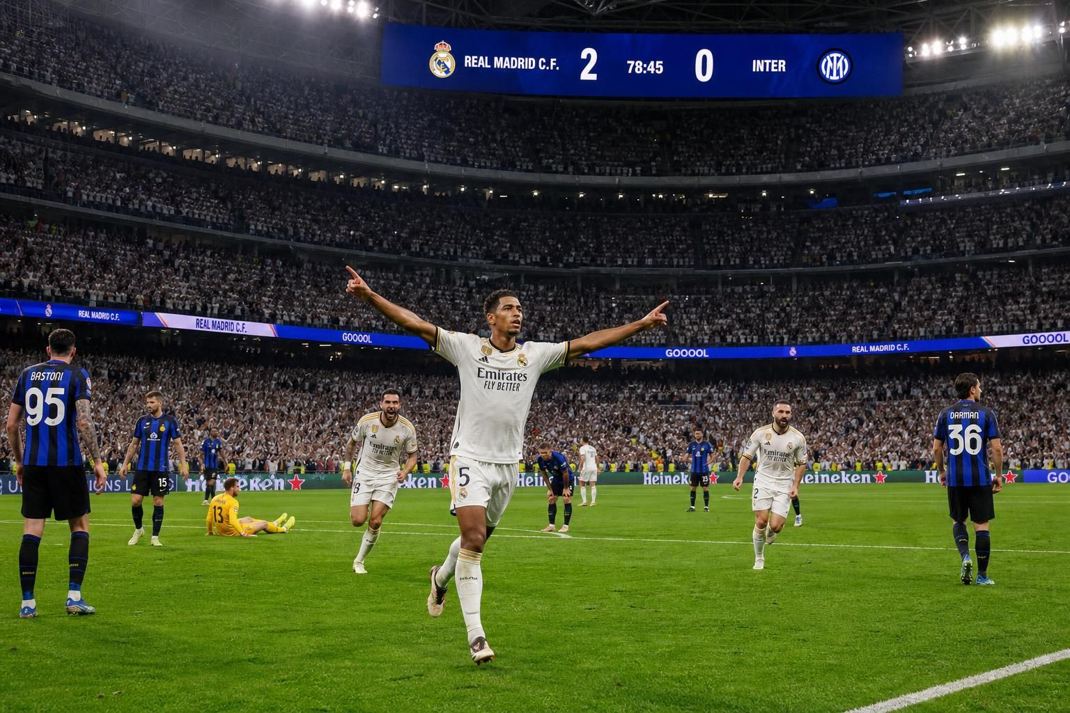 napínavý duel mezi realem madrid a interem, kde se utkávají fotbaloví titáni v zápase plném emocí a dovedností.