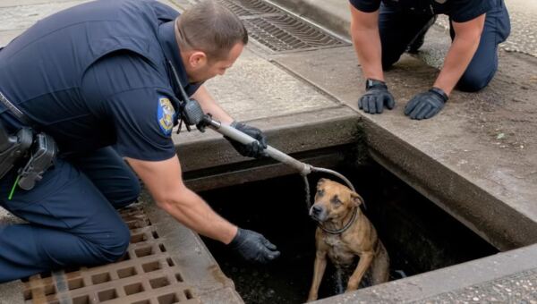 Sledujte: Policisté z Tampy zachraňují psa uvězněného v kanále pomocí originální metody