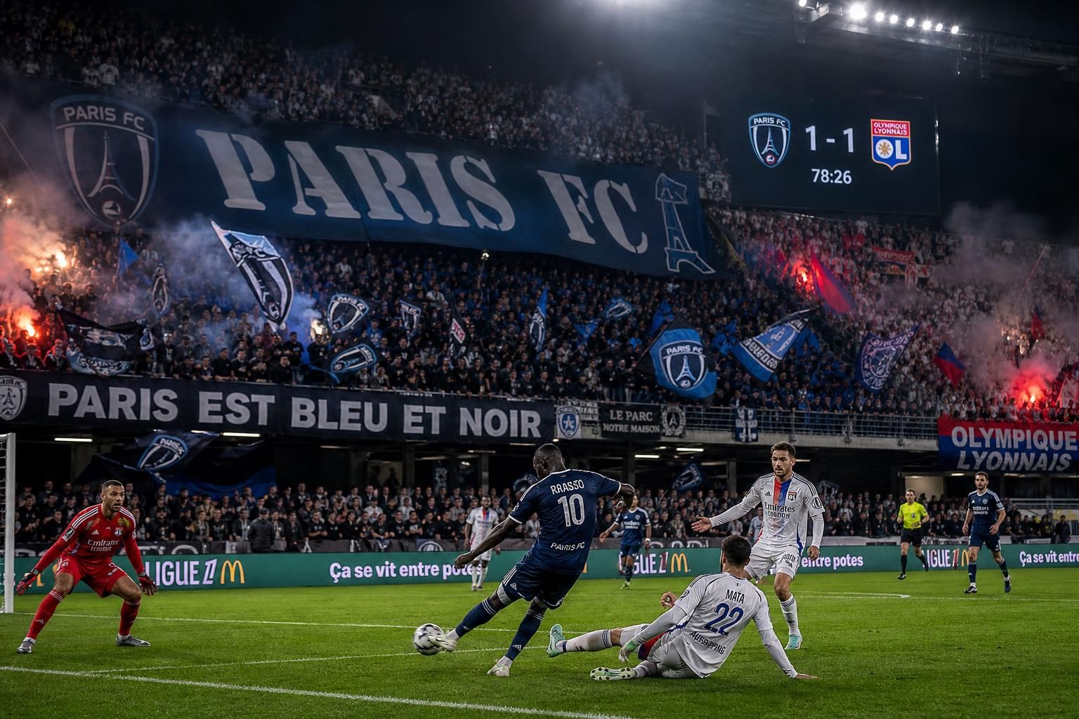 napínavý zápas mezi paris fc a lyonem plný emocí a nečekaných momentů na fotbalovém trávníku.