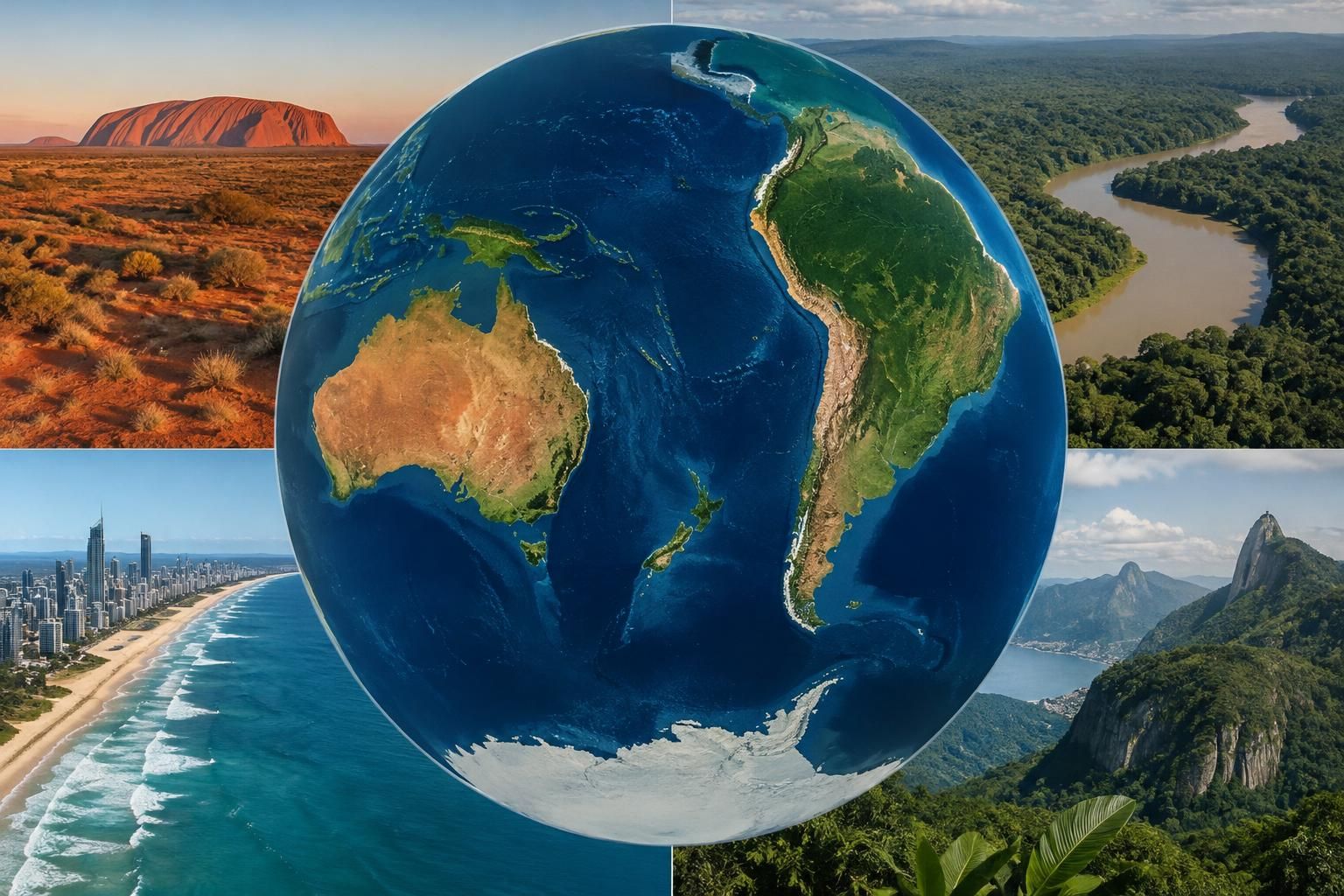 porovnejte austrálii a brazílii: rozlohu, přírodu, klima, obyvatele i životní styl dvou rozlehlých zemí jižní polokoule.