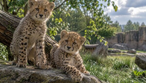Gepardí mláďata v pražské zoo jsou po období silných bouří v pořádku
