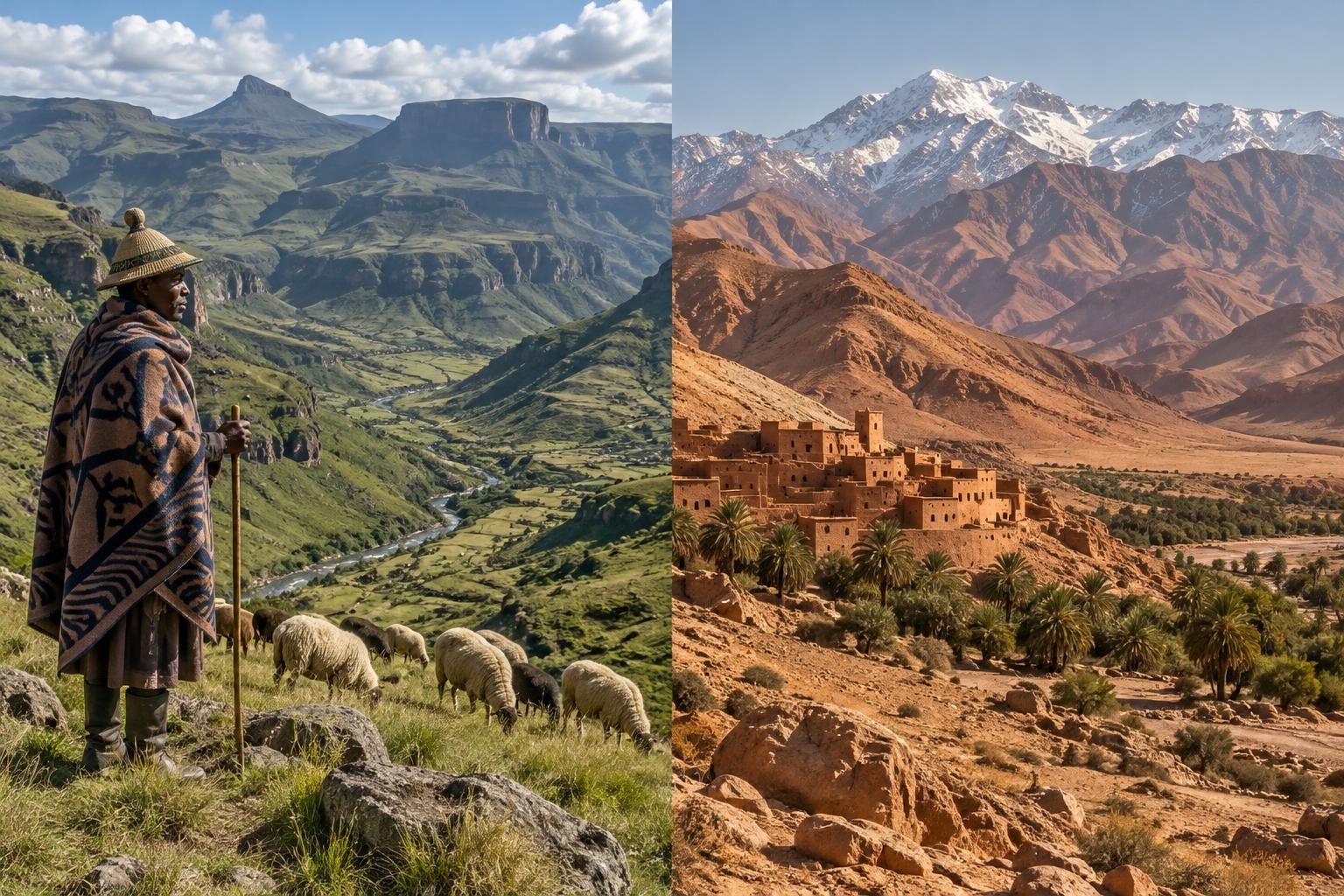 objevte, čím se lesotho a maroko liší: od horské krajiny a historie lesotha po marocké pouště, města a kulturní tradice.